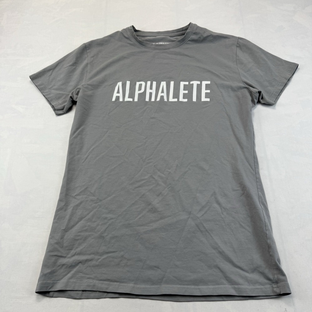 Alphalete Athletics Men's Medium Gray Performance Fit Gym Workout T-Shirt
